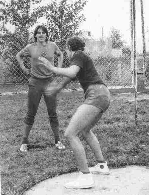 Trening dyskoboli - 1976 r.