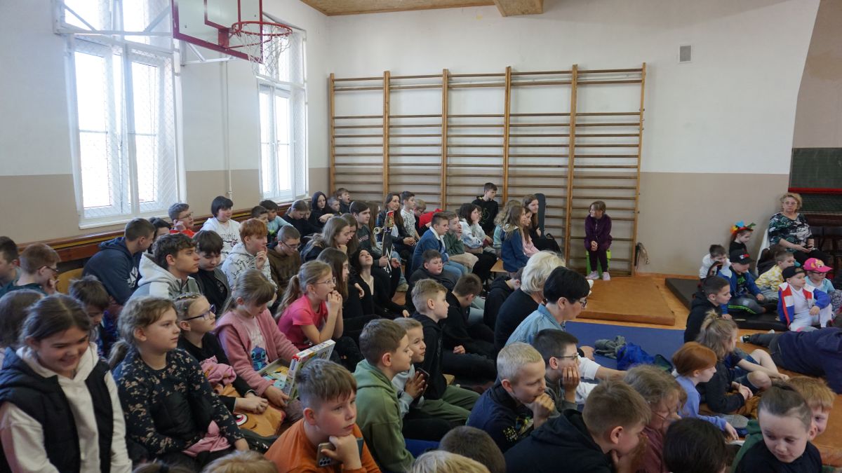 Zdjęcie publiczności w sali gimnastycznej
