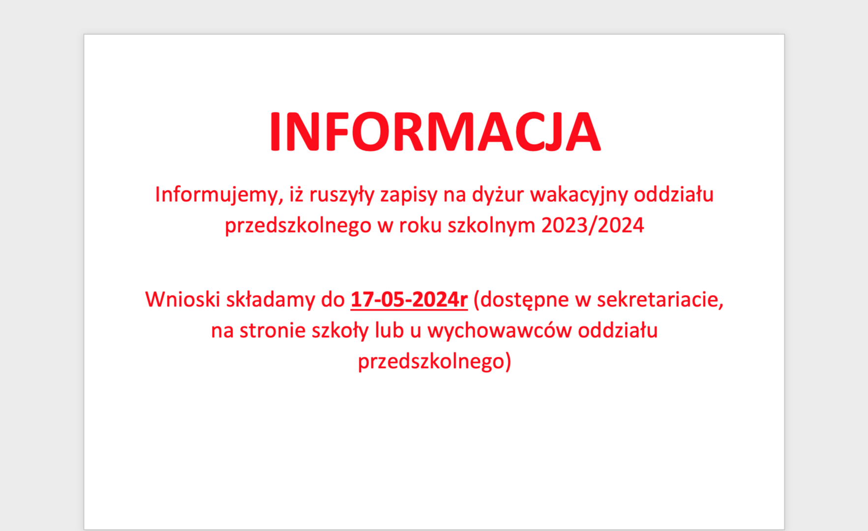 Informacja.