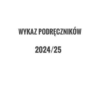 Napis Wykaz podręczników 2024/25