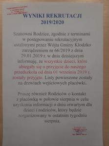 UWAGA!INFORMACJA O PRZYJĘCIU DO PRZEDSZKOLA.