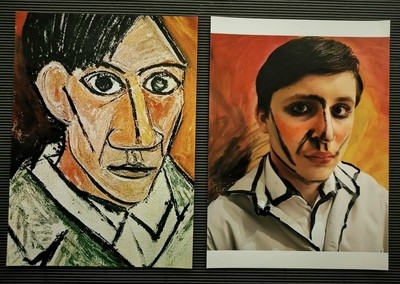 Szymon Pajuro - uczeń Szkoły Podstawowej nr 8 w Lęborku, „Self-Portrait” - Pablo Picasso
