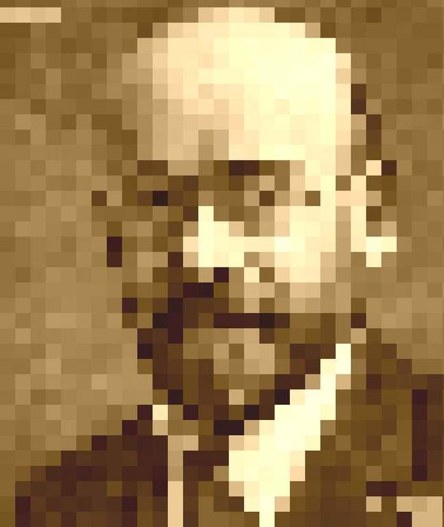 Korczak - portret (pikselowa grafika)