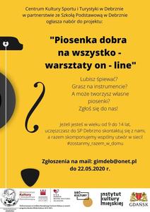 "Projekt realizowany jest w ramach Programu Narodowego Centrum Kultury Bardzo Młoda Kultura 2019-2021.
Operatorem Programu w województwie pomorskim jest Instytut Kultury Miejskiej, instytucja kultury Miasta Gdańska."
#BardzoMłodaKultura #SiećKultury #InstytutKulturyMiejskiej

