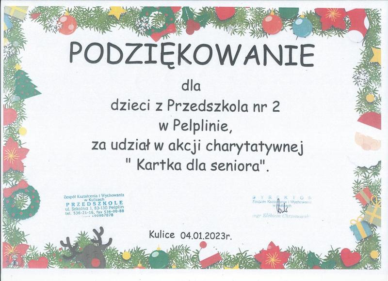 Kartka dla seniora-Przedszkole nr 