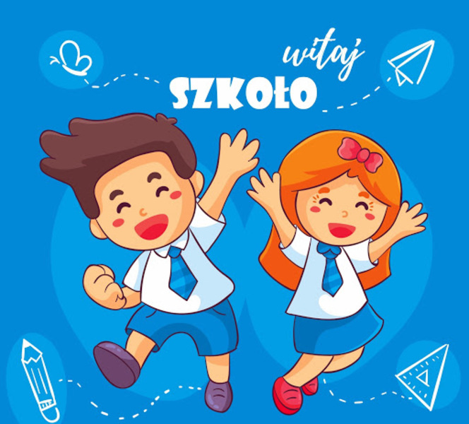 Grafika z napisem witaj szkoło