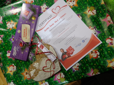 Certyfikat i podziękowanie za włączenie się do akcji