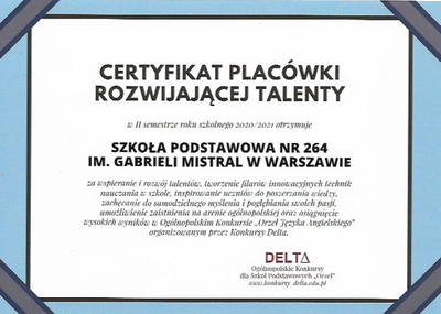 Certyfikat placówki rozwijającej talenty [400x285]