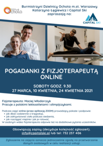 Plakat POGADANKI Z FIZJOTERAPEUTĄ ON-LINE