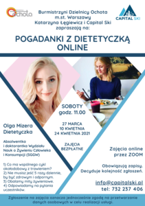 Plakat POGADANKI Z DIETETYCZKĄ ON-LINE
