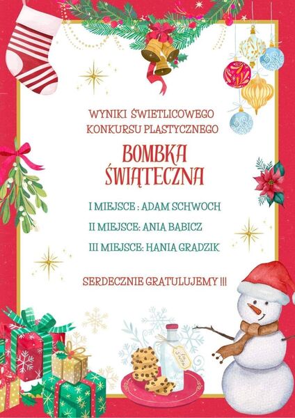 2023.12. świetlica Bombka świąteczna wyniki