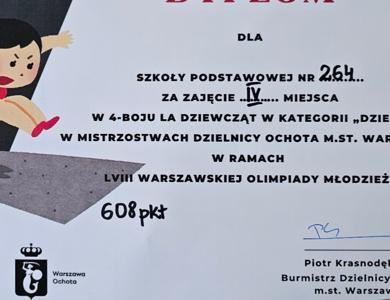 Dyplom dziewczęta 4bój