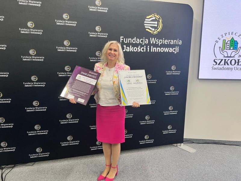 OTRZYMALIŚMY ZNAK JAKOŚCI W KATEGORII BEZPIECZNA SZKOŁA - ŚWIADOMY UCZEŃ
