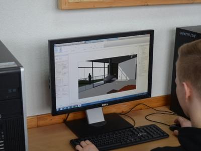 Klasopracownia komputerowego wspomagania projektowania obiektów budowlanych.
