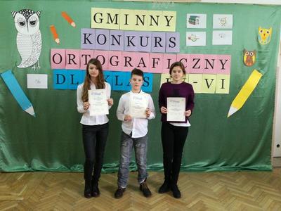 Aleksandra Godula - kl.VI Małgorzata Ferens - kl.V Adrian Wrona - kl.IV