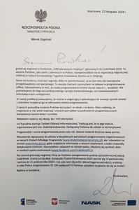 Treść listu od Ministra Cyfryzacji.