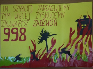 Praca plastyczna na Ogólnopolski Konkurs Plastyczny "Zapobiegajmy pożarom"