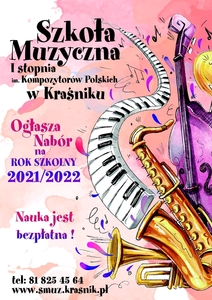 Banner informacyjny o zapisach do szkoły.