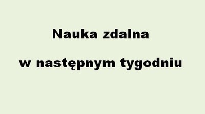 Baner informacyjny o nauce zdalnej w następnym tygodniu