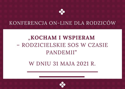 Banner informacyjny o wideokonferencji z dnia 31 maja 2021 roku.