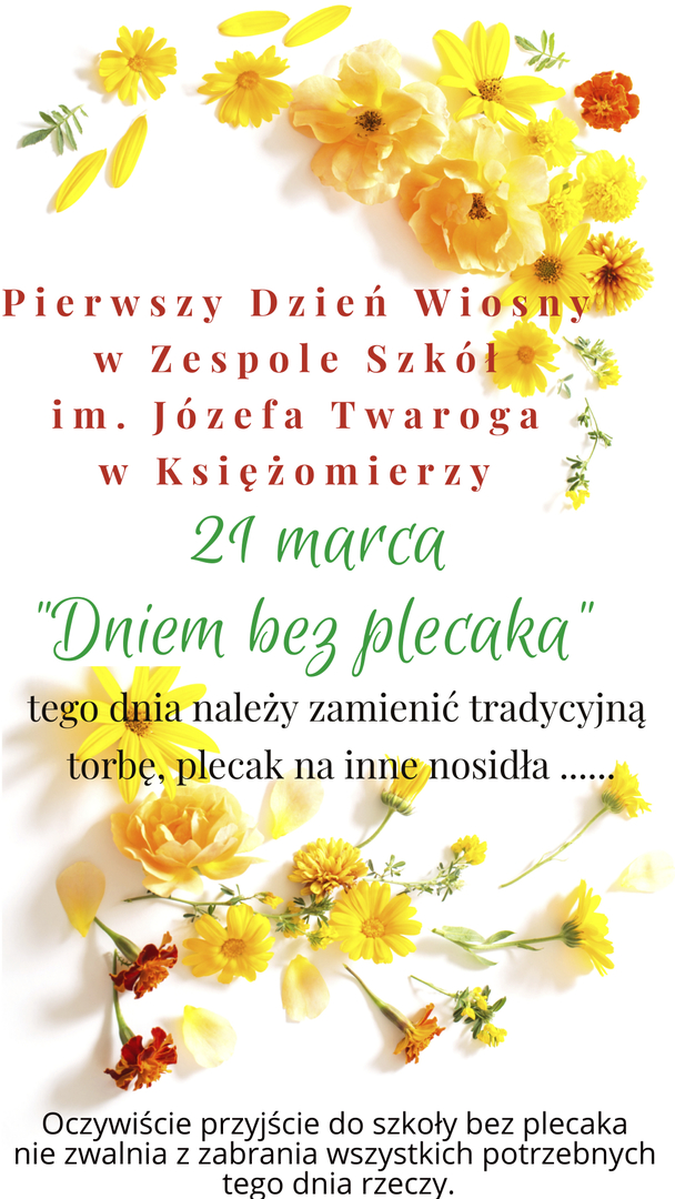 Plakat - dzień bez plecaka