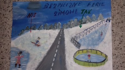 Bezpieczna zima 2022 - praca uczennicy