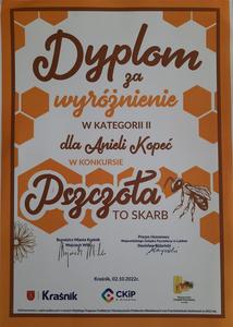 „Pszczoła to skarb” - dyplom