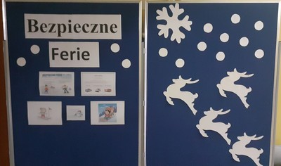 Bezpieczne ferie - tablica