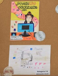 Prace uczennic  "Cyberuzależnieniom mówię Nie”