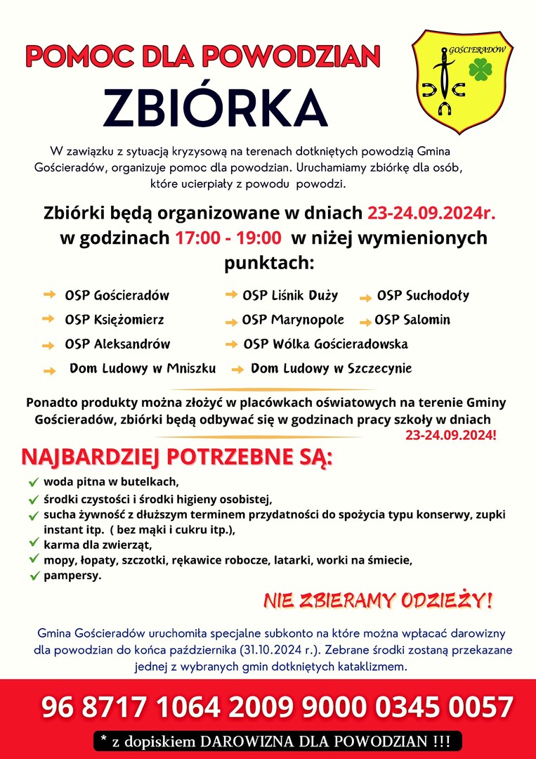 Pomoca dla powodzian - plakat