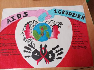 Światowy Dzień Walki z AIDS - gazetka ścienna