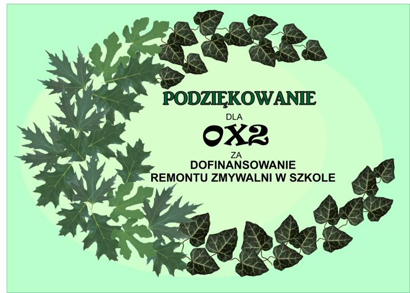 Podziękowanie dla firmy OX2