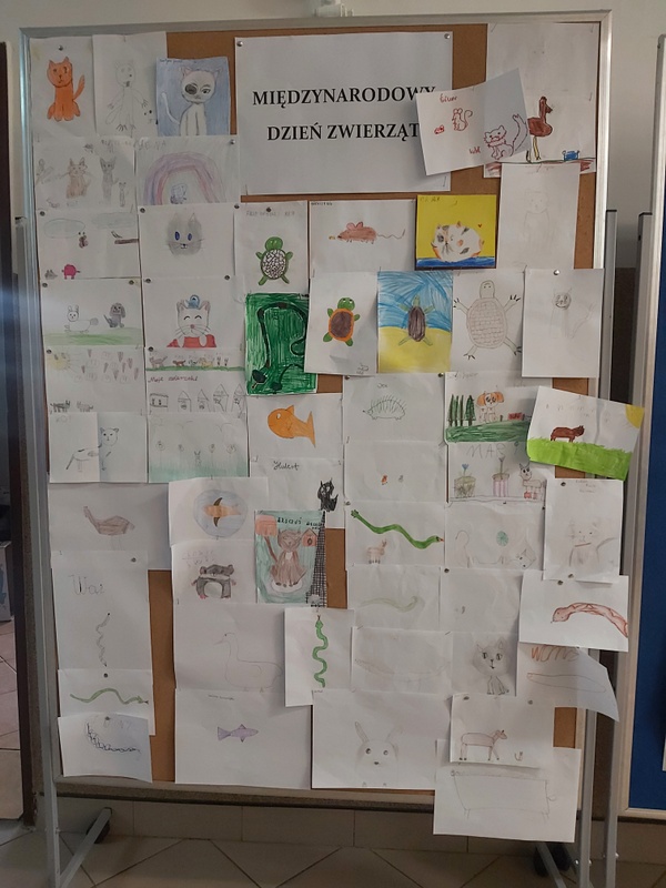 Nasze prace wykonane podczas szkolnej akcji z okazji Światowego Dnia Zwierząt