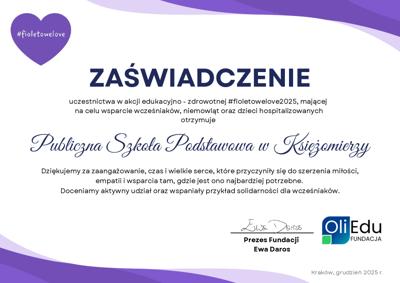 Zaświadcznie udziału w akcji