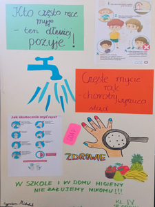 praca plastyczna ucznia na temat mycia rąk 