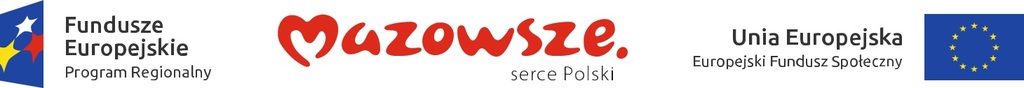 Trzy logotypy. Fundusze Europejskie, Urząd Marszałkowski, Unia Europejska.