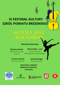 Plakat III Festiwal Kultury Szkół Powiatu Brzeskiego