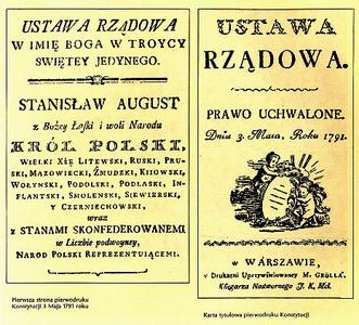 Pierwsze strony Konstytucji 3 Maja