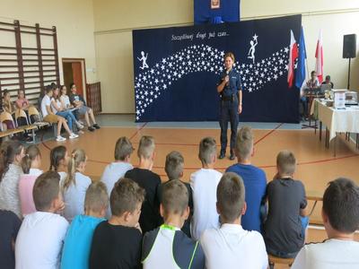 Spotkanie z przedstawicielami policji- Bezpieczne wakacje 2018r.