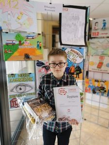 Wyróżnienie w konkursie plastycznym ,,112 zawsze w gotowości - maj 2021r.