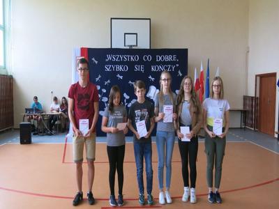 Podziękowanie za sukcesy w roku szkolnym 2018-2019