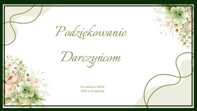 Baner – Podziękowania Darczyńcom – czerwiec 2025 – PSP Krzętów