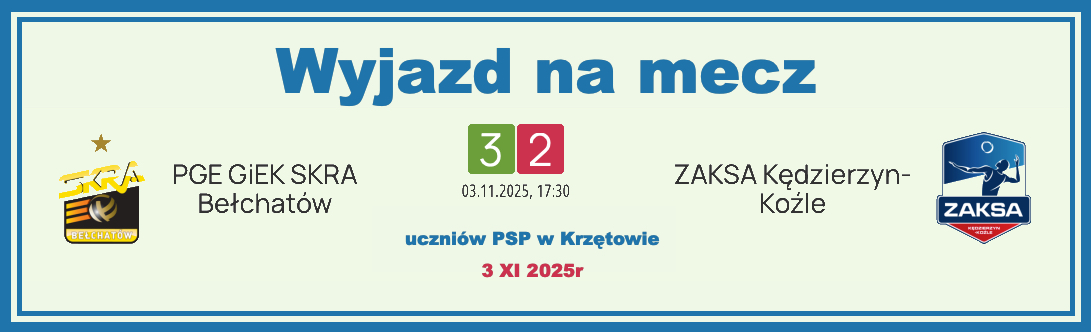 Baner – wyjazd na mecz uczniów PSP w Krzętowie – 3 listopada 2025