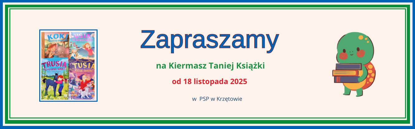 Baner – Zaproszenie na Kiermasz Taniej Książki – od 18 listopada 2025 w PSP w Krzętowie