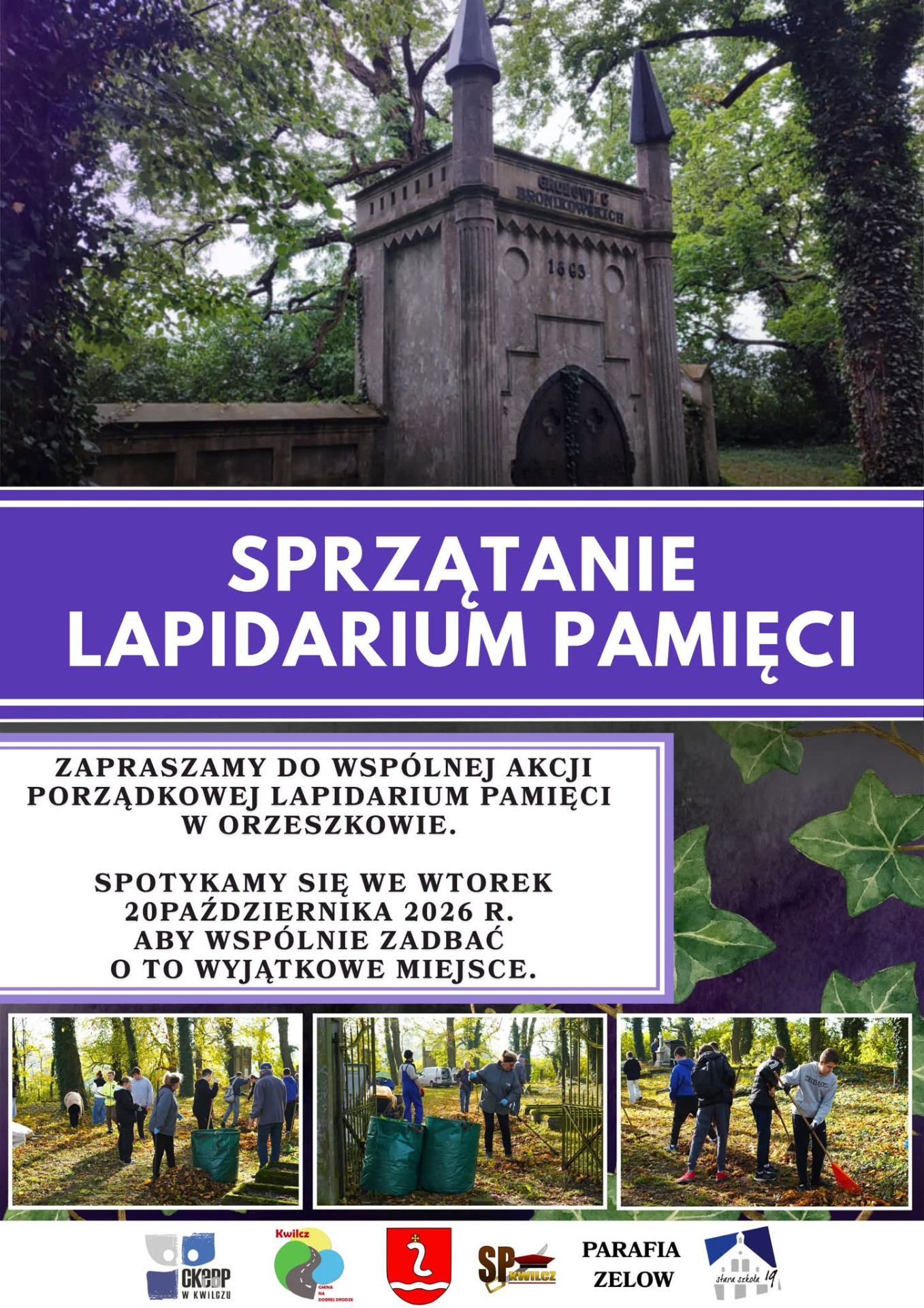 Uczniowie SP Kwilcz posprzątali Lapidarium Pamięci w Orzeszkowie