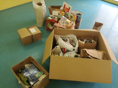 Paczki świąteczne zebrane w akcji