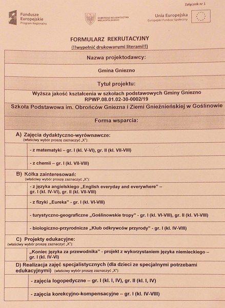Zajęcia dydaktyczno-wyrównawcze i specjalistyczne, kółka zainteresowań oraz projekty edukacyjne