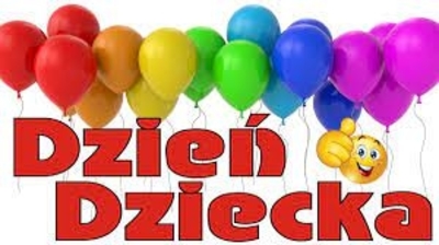 Balony i napis Dzień Dziecka