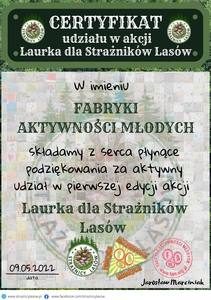 Certyfikat dla szkoły