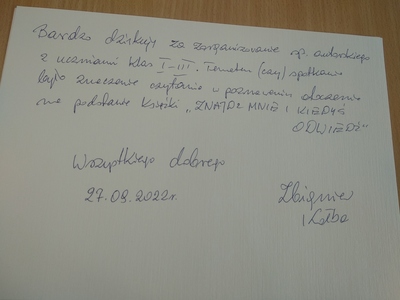 Dedykacja pisarza